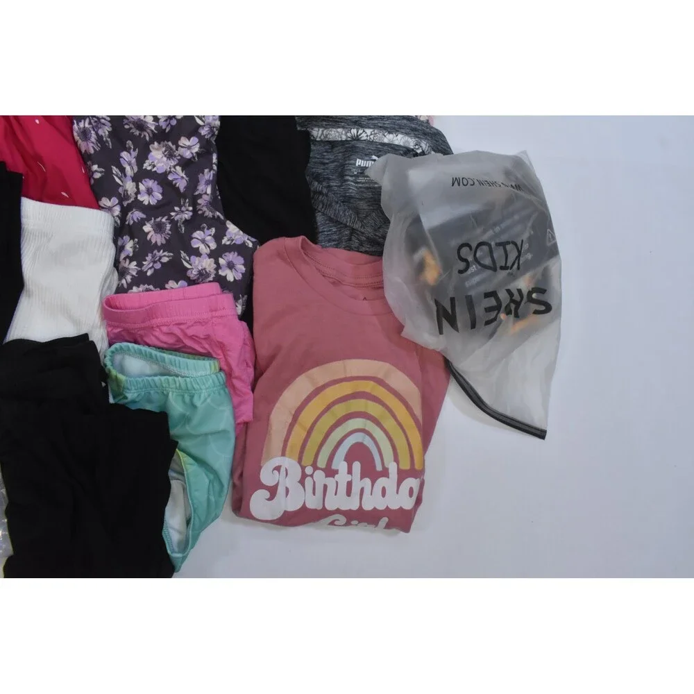 Wholesale Bulk Lot Of 17 Girls Size Medium 8/9 Mixed Season Tops Bottoms